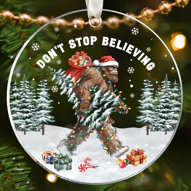 SUCHAGIFT Bigfoot Ornament - Sasquatch Ornaments - Funny Bigfoot Gifts, Sasquatch Gifts for Women Men - Big Foot Ornaments for Christmas Tree - Acrylic Big Foot Ornament 2025 - Image 1